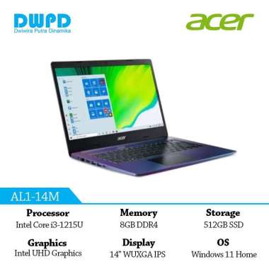 ACER Aspire Lite AL1-14M 3MID Intel Core i3-1215U 8GB DDR4 512GB SSD 14" WUXGA IPS Windows 11 Home (