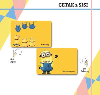 KARTU EMONEY ETOLL ANIME MINION MANDIRI EMONEY BNI TAPCASH BRIZZI BRI - 2 SISI BNI TAPCASH