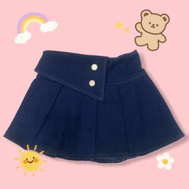 Two Mix - Rok Bawahan Skirt Anak Perempuan Jeans Lucu - Rok Denim Anak Cewek Usia 1-8 Tahun Z01, Sty