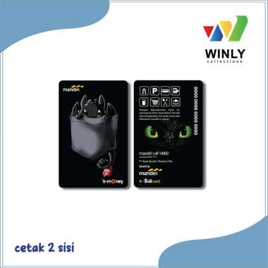 Mandiri E-Money Custom Naga Toothless Cute Emoney Tapcash BRIZZI - 2 SISI MANDIRI GLOSSY EMBOS