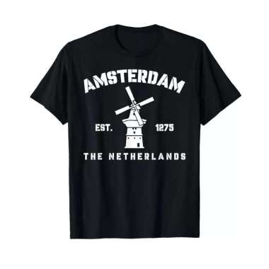 Kaos Tshirt Baju Obral Murah Combed 30S Distro Est 1275 Belanda Amsterdam Holland SOUVENIR oleh oleh