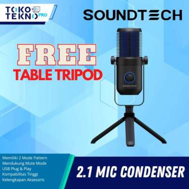 Soundtech 2.1 USB Condenser Microphone Cardioid for PC Komputer Mic 2.1 MIC