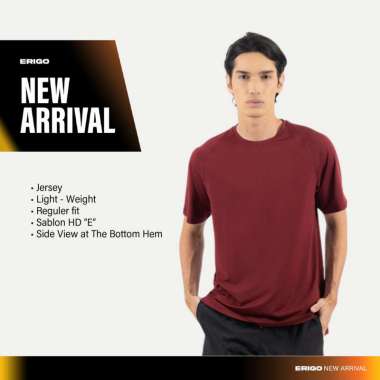 Erigo Active Tees Velly Maroon - Kaos Jersey Unisex M