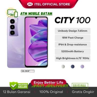 HP GSM ITEL CITY 100 6+128GB / 8+128GB Garansi Resmi + Segel 6+128GB TITANIUM