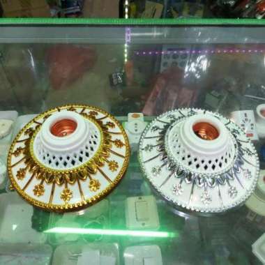 Fiting Lampu Hias Rumah Plafon Motif Silver