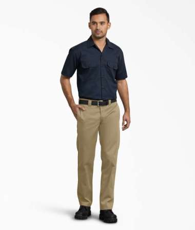 DICKIES - Men's 873 Slim Stright Work Pants - Celana Kerja Pria (Inseam 32 Inch) 28 KHAKI