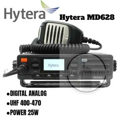 Hytera MD628 UHF 400-470 MHz Radio Mobil Digital Analog 25W dengan Layar LCD 1.5 Inch Garansi Resmi