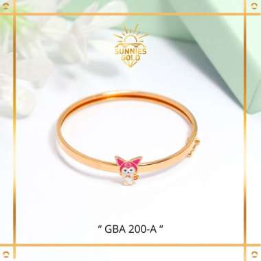 GELANG BANGLE ANAK MODEL KUROMI TERBARU LUCU EMAS ASLI EMAS MUDA KADAR 6K (300) & 8K (375) GELANG AN
