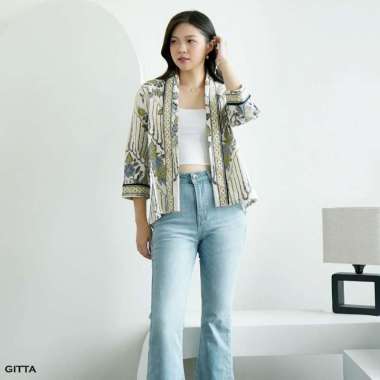Evercloth Gitta Blazer Batik Outer Batik Lengan Panjang Luaran Batik Atasan Blouse Wanita Rompi Wani