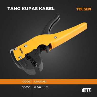 TOLSEN. Wire Stripper / Tang Potong Kupas Kabel 0.5 - 6 mm ADJUSTABLE AUTOMATIC WIRE STRIPPER - 3805
