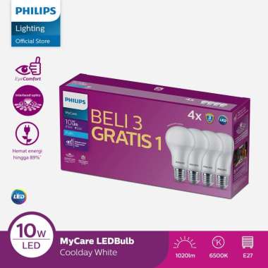 Lampu Philips MultiPack MyCare Bohlam LED 10W 6500K Putih