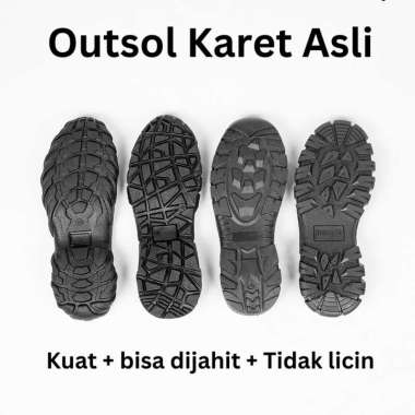 Outsol Sepatu pdl pdh safety boots alas sepatu bahan karet asli TNI Polri Security Trekking Army86 S