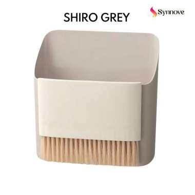 Sapu Pengki Set 2 in 1 Sapu Mini Set Serok Tempat Sampah Meja Sapu Kecil Untuk Mobil Shiro Grey