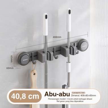 ECOCO Suction Mop Holder - Penjepit Sapu & Pel Tempel, Gantungan Mop Vakum, Holder Sapu Multifungsi,