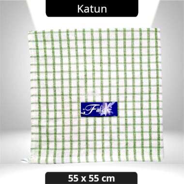 Serbet / Lap Kain Katun Tebal 55x55 Cm Kotak Kotak Aneka Warna Murah Kualitas Premium Hijau