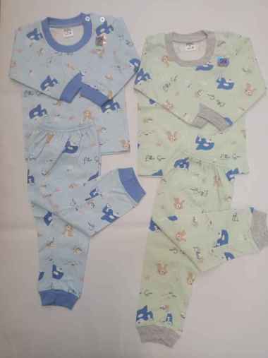 Piyama Baju Tidur Anak Bayi CHERY HOUSE Setelan Panjang Oblong 10 Tahun Little Sea Peach