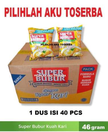 Super Bubur KUAH Rasa KARI Ayam @46 Gr - ( HARGA 1 DUS ISI 40 PCS )
