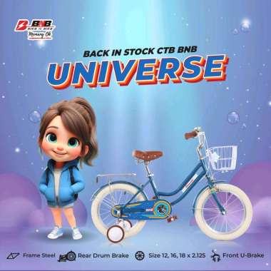 Sepeda Anak Perempuan BNB 18 inch Universe