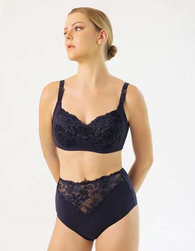 Wacoal Croire IB 3236 - Minimizer Bra - Full Cup Tanpa Kawat NAVY 80B