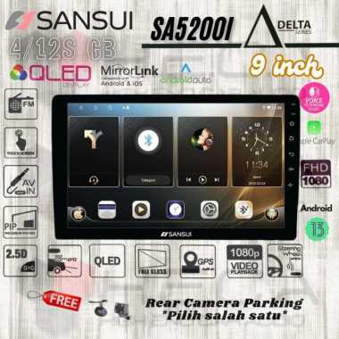 Sansui DELTA Series 4/128 GB Android 9″ Inch QLED SA-5200I Head Unit Tape Mobil + Rear Camera