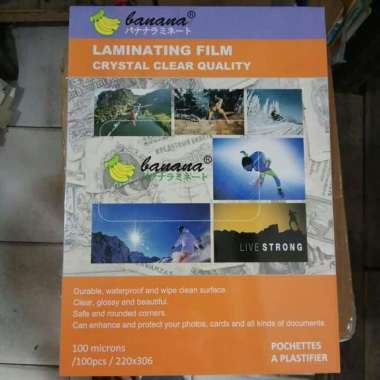 Plastik Laminating Merk Banana Ukuran A4 Tebal 100 Micron ( 1 Pak Isi 100 Pcs )