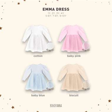 BOHOPANNA - EMMA DRESS - DRESS ANAK 4Y BLUE