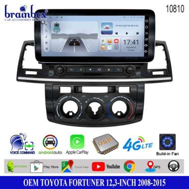 Brainbox Headunit Android 12,3 Inch Toyota Fortuner 2008-2015 8GB + 128GB Head Unit TV Mobil 2 Din D