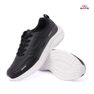 DANS - Sepatu Dewasa Pria dan Wanita - Alvar | Sneakers Warna Hitam dengan Sol Empuk dan Ringan 39 H