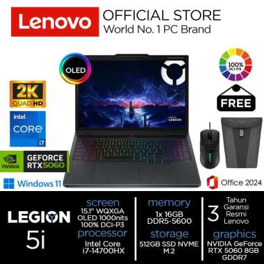Lenovo Legion 5i i7-14700HX RTX5060 512GB SSD 16GB WQXGA OLED 100%sRGB 165Hz Win11+OHS