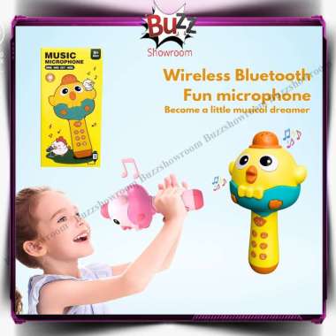 Wireless Music Microphone Mainan Mikrofon Multifungsi Anak Bluetooth Speaker Karaoke