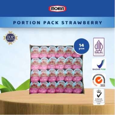 Morin Jam Mini Portion 14 Gr - Selai Strawberry Blueberry Pineapple Orange Marmalade Strawberry