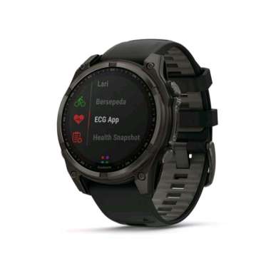 GARMIN Fenix 8 Solar Sapphire 47 mm Carbon Gray Black Pebble Gray Silicone Band Ultimate GPS Smartwa