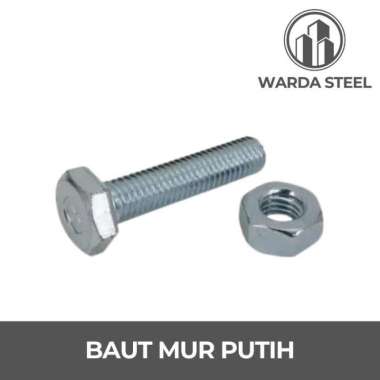 Baut Mur Putih M18 Kunci 27 Galvanis M18 X 60 MM