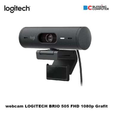 Logitech Brio 505 - Kamera Web Full HD 1080p dengan Autofokus dan HDR, Warna Off-white/Rose/Graphite