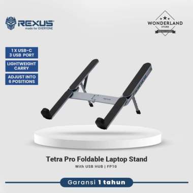 Rexus Tetra Boost FP09 Tetra Pro FP10 Foldable Laptop Stand with Cooler Fan USB HUB FP10