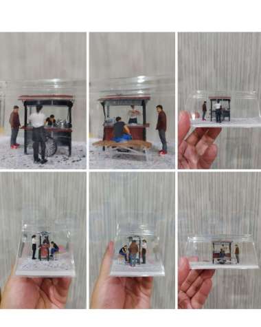 action figure diorama figure skala 1:64 angkringan figure koleksi 1 Set figure