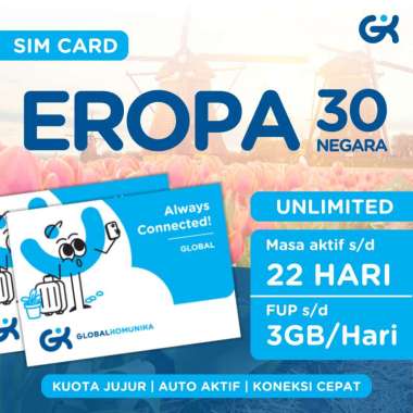 Simcard Eropa Turki Swiss Unlimited | Europe Turkey Sim Card 3GB/hari 3 Hari