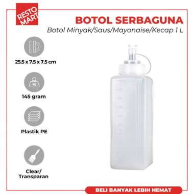 Botol Saos / Kecap / Mayonnaise 1L RESTOMART Plastik (2034025)(F0)