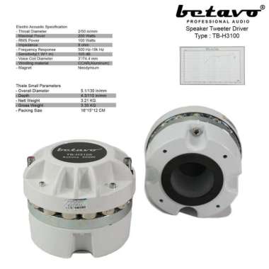 Speaker Tweeter Betavo TB-H3100 White Series