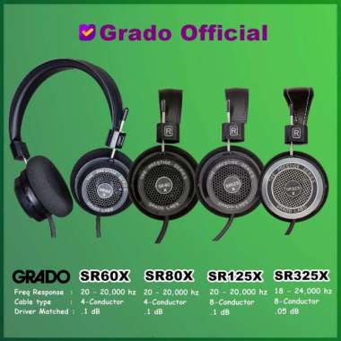 GRADO SR60X SR80X SR125X SR325X PRESTIGE ON EAR OPEN BACKPHONE SR325X