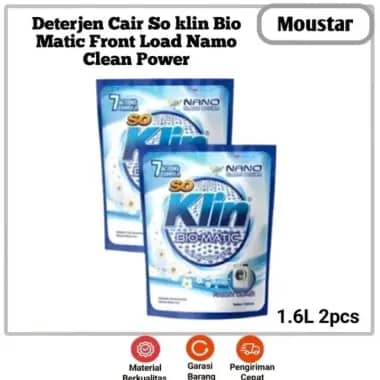 Promo Harga So Klin Biomatic Liquid Detergent Front Load 1600 ml - Blibli