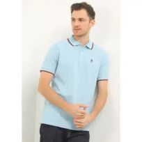 Hush Puppies Kaos Polo Pria Benzema Light Blue