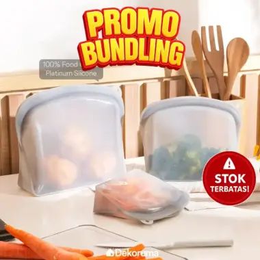 (Paket Hemat) Dekoruma Set HOSHI Silicone Pouch/Travel Pouch - Grey