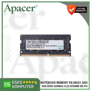 Jual RAM Laptop Apacer Sodimm Ddr4 16gb 3200mhz Cl22 | Es.16g21