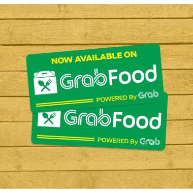 Sticker G0 F00D Vinyl 2 pcs. Stiker Tahan Air 16 x 7 cm. 2 pcs sticker Grabfood Hijau Hijau