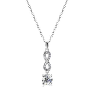 L' Infini Pendant - Kalung Moissanite Diamond by Her Jewellery GRA