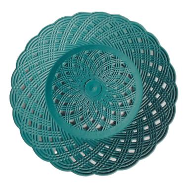 Piring Rotan - 1 lusin - Piring Plastik Model Anyaman Rotan - Piring Makan
