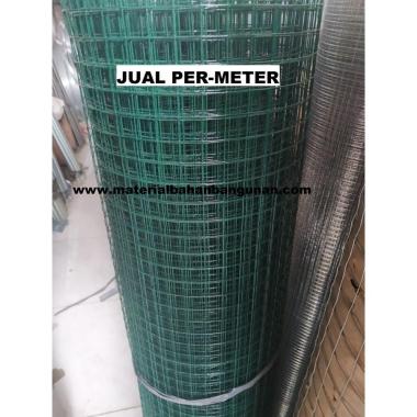 Kawat Loket Hijau Tinggi 90 cm x 1/4 inch Lapis PVC Ram Kawat Pagar