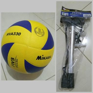 BOLA VOLI / VOLLY / VOLLEY / VOLY MIKASA MVA330 + POMPA BESI ORIGINAL 100 % Multicolor