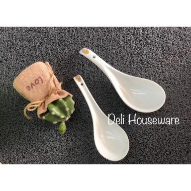 Sendok Keramik / Sendok Bebek Polos Keramik / Sendok Sayur Makanan Kecil